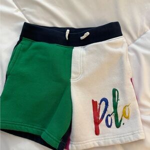 Polo by Ralph Lauren Green and White Colorblock Shorts